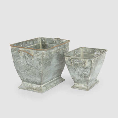 Parterre Zinc Planters Set of 2