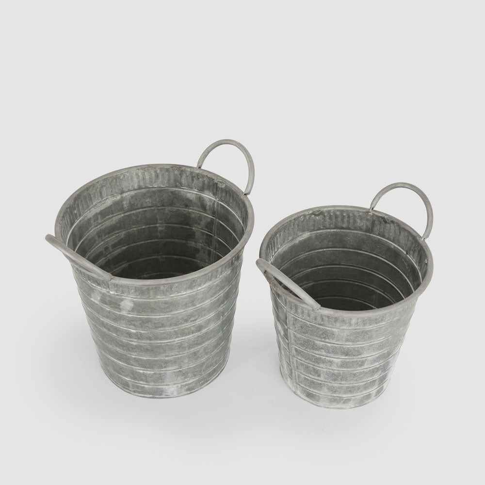 Parterre Zinc Buckets Set of 2