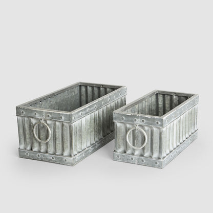 Saintes Zinc Planters Set of 2