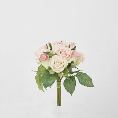 Rose Bouquet 23cm Pink & Cream