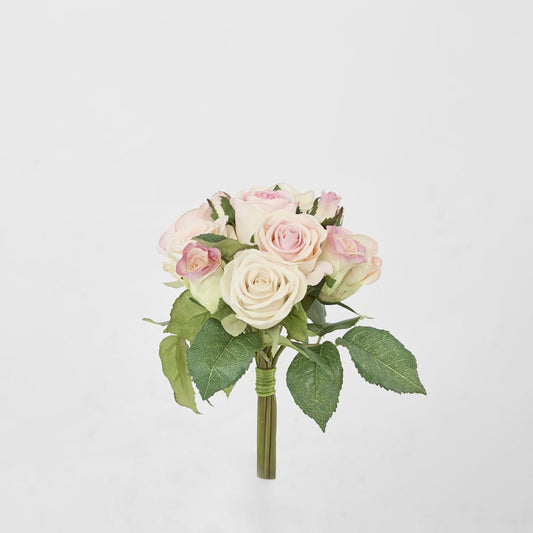 Rose Bouquet 23cm Pink & Cream