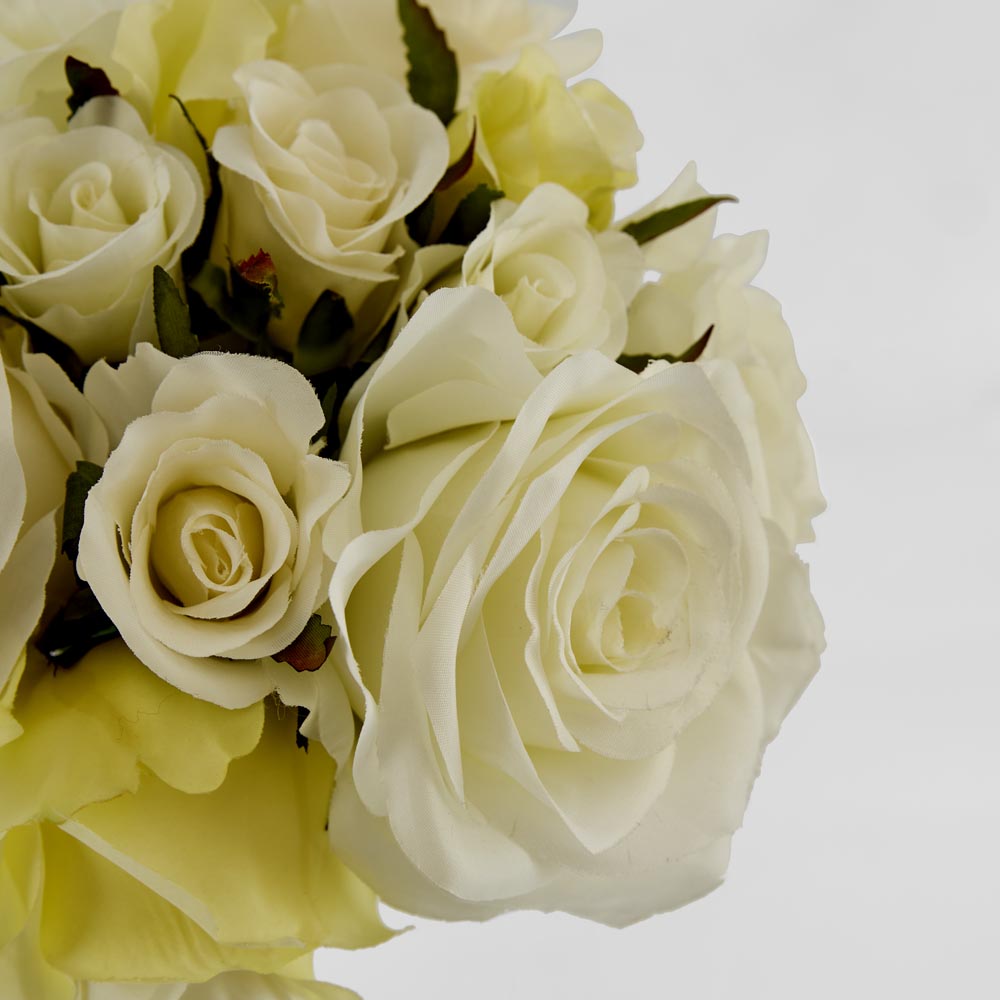 Rose Mix Bouquet 23cm Cream & White