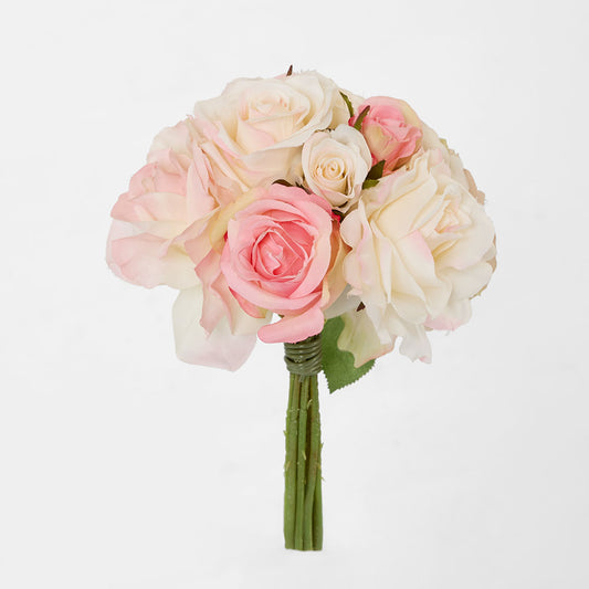 Rose Mix Bouquet 23cm Light Pink