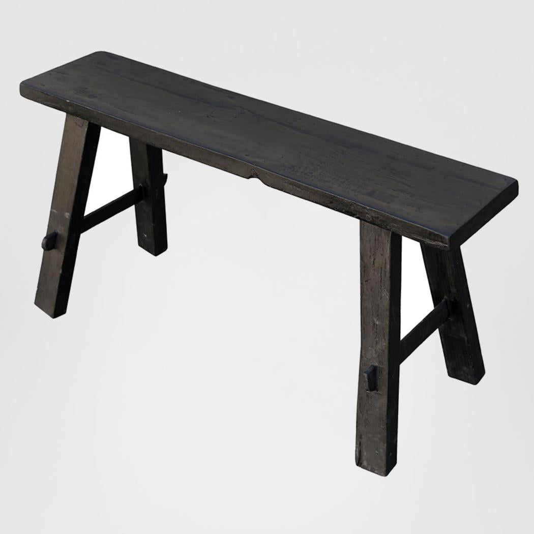 Medium timber vintage Bench Black