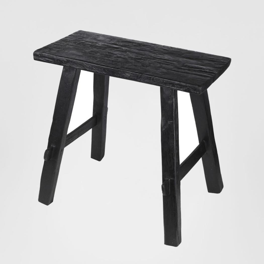 Small timber vintage side table/Bench Black
