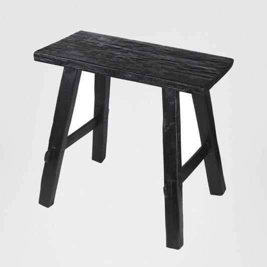 Small timber vintage side table/Bench Black