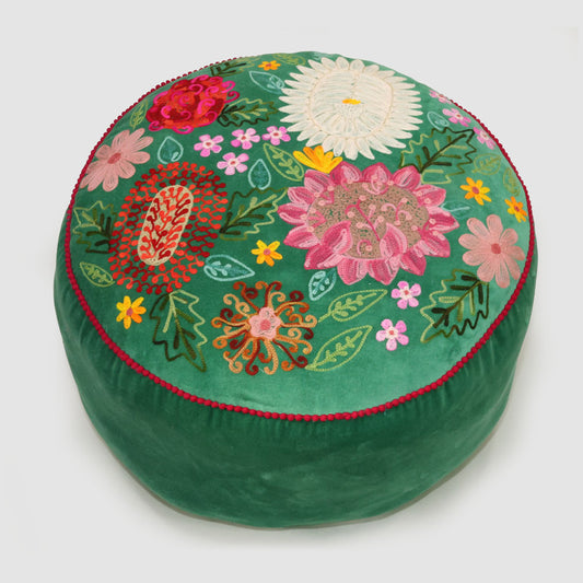 Wildflower 50cm Pouff Green