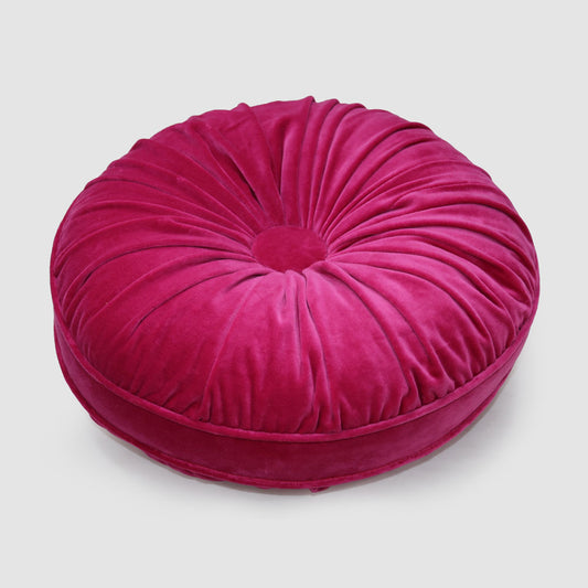Petal 45cm Round Velvet Cushion Fuchsia