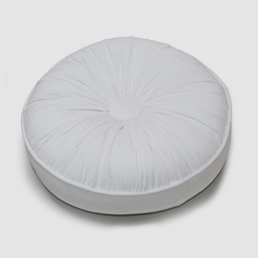 Petal 45cm Round Velvet Cushion White