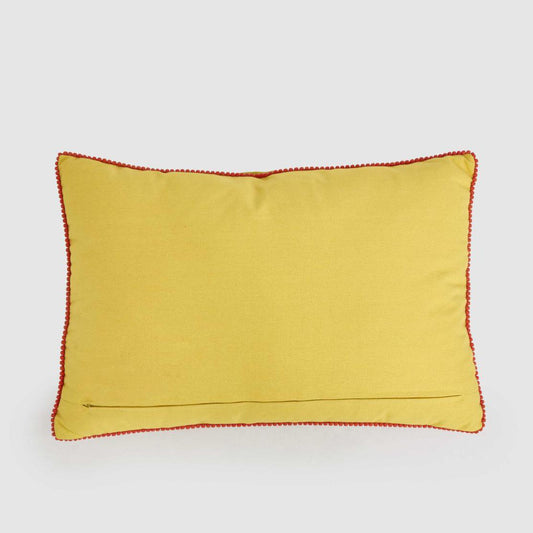 Jungle Bird Cushion 40x60cm Yellow & Fushcia