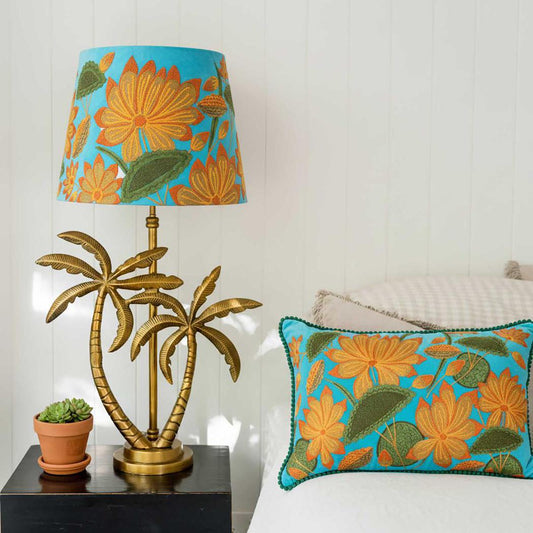 Sunflower Cushion 40x60cm Aqua