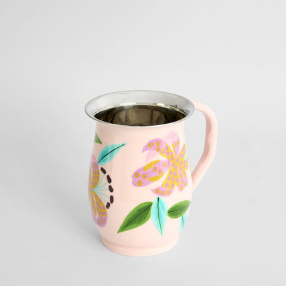 Lilies Hand Painted Jug Light Pink