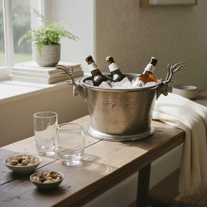 Deer Ice Bucket Large Pewter