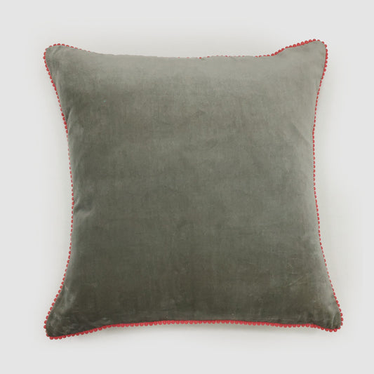 Bloom 50 x 50cm Velvet Cushion Grey