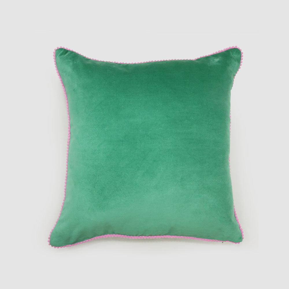 Bloom 50 x 50cm Velvet Cushion Green