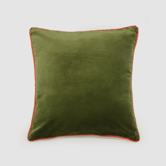 Bloom 50 x 50cm Velvet Cushion Dark Green