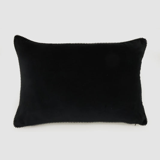 Bloom 40 x 60cm Velvet Cushion Black