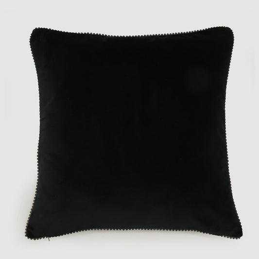 Bloom 50 x 50cm Velvet Cushion Black