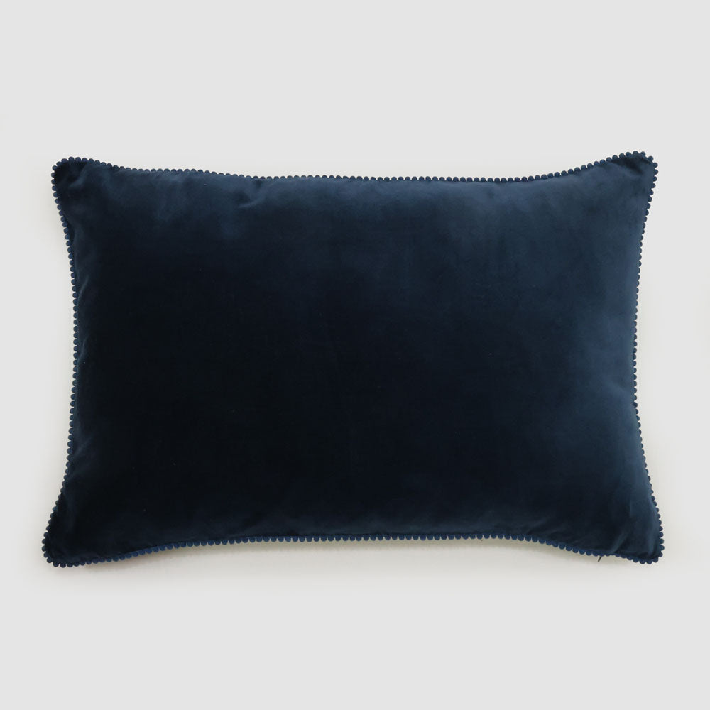 Bloom 40 x 60cm Velvet Cushion Navy