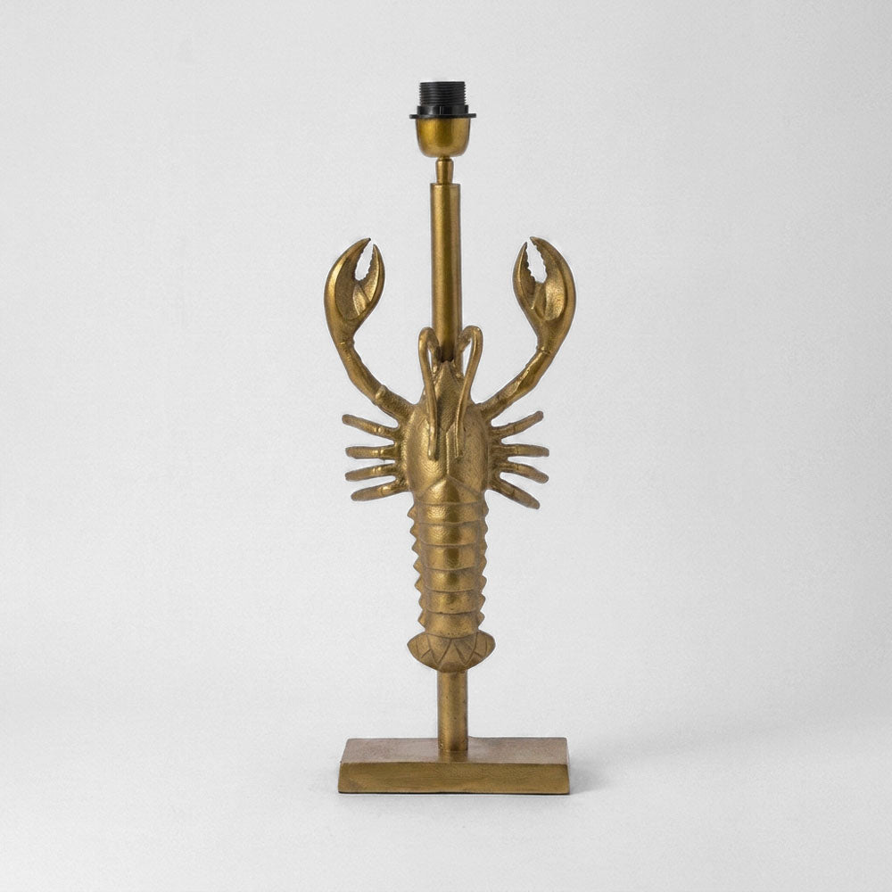 Lobster Table Lamp Base Only Antique Gold