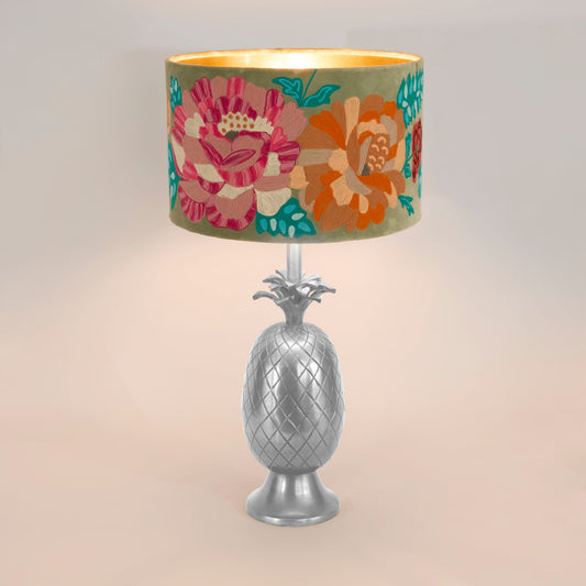 Pineapple Table Lamp Base Only Pewter