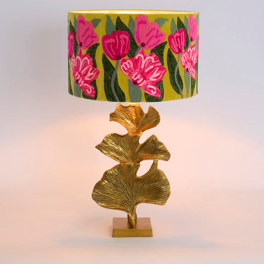 Gingko Table Lamp Base only Antique Gold