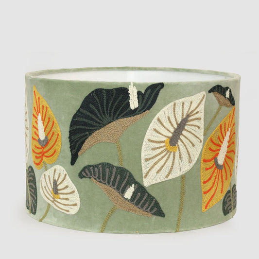 Peace Lilly 40cm Drum Shade Pale Green