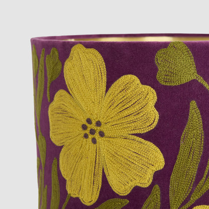 Poppy Velvet Drum Shade Purple Multi