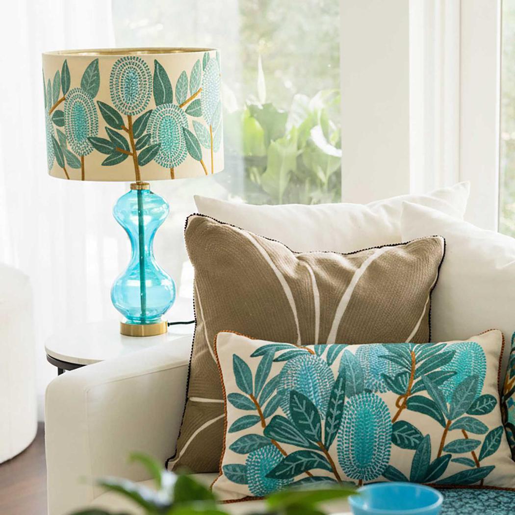 Velvet Drum Shade - Banksia - Turquoise Multi Medium