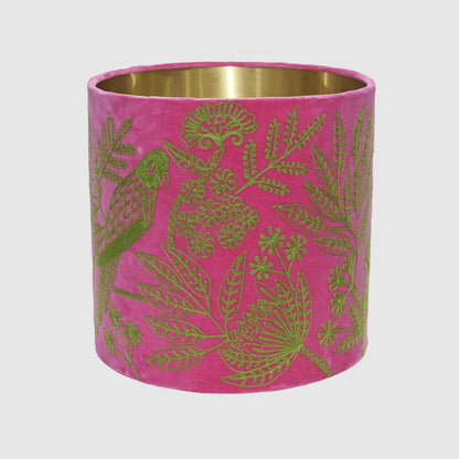 Jungle Bird Drum Shade 30x30cm Pink & Green