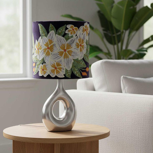 White Frangpani Drum Shade 30x30m Plum