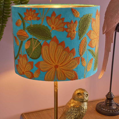 Sunflower Drum Shade 40x25cm Aqua