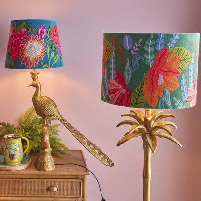 Tropical Drum Shade 40x25cm Forest Green