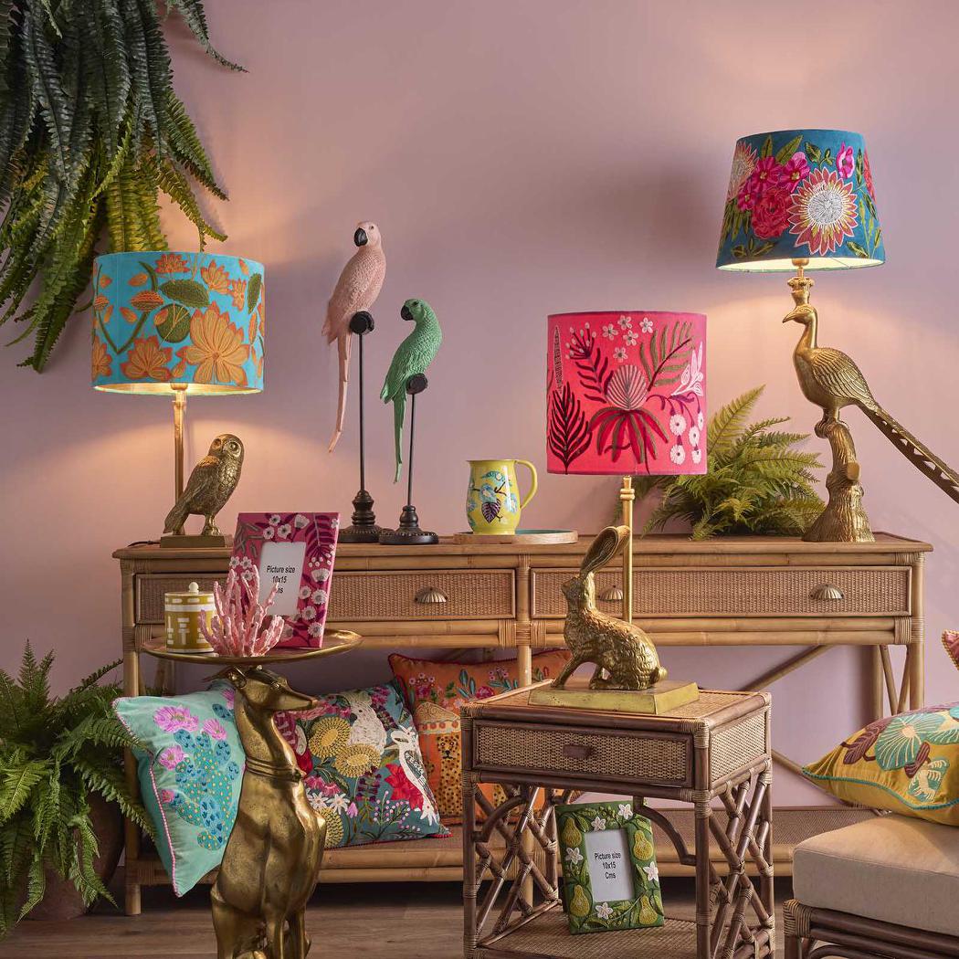 Tropical Garden Drum Shade 30x30m Teal