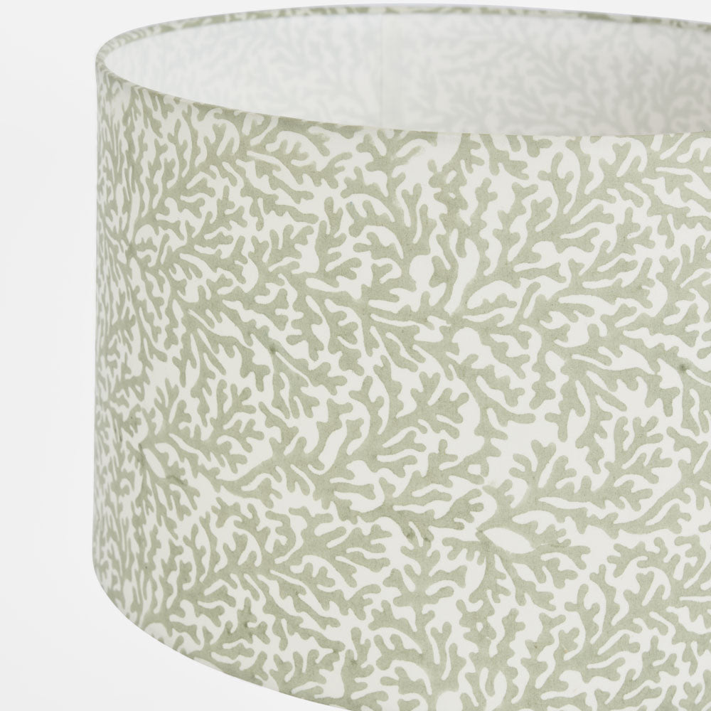 Coral Bay Block Print Drum Shade Grey