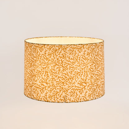 Coral Bay Block Print Drum Shade Mustard
