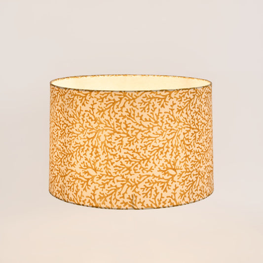 Coral Bay Block Print Drum Shade Mustard