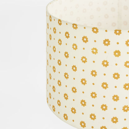 Cottage Bloom Block Print Drum Shade Mustard