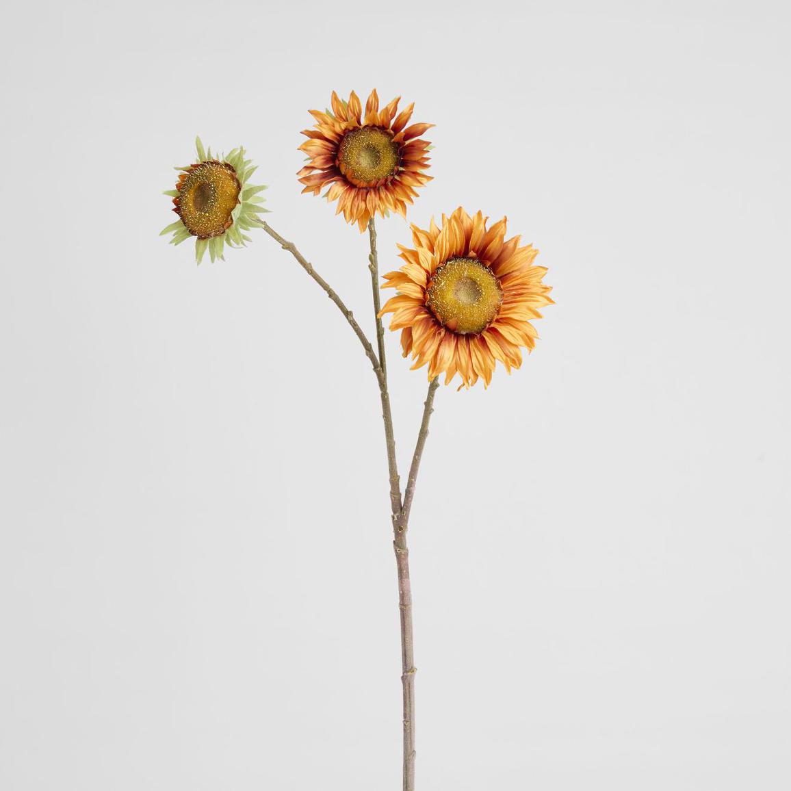 Sunflower Spray 87cm Orange