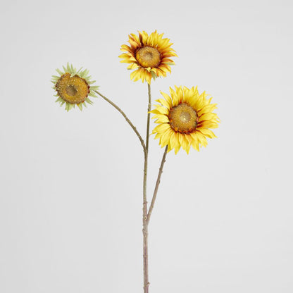 Sunflower Spray 87cm Yellow Brown