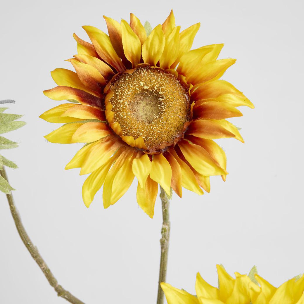 Sunflower Spray 87cm Yellow Brown