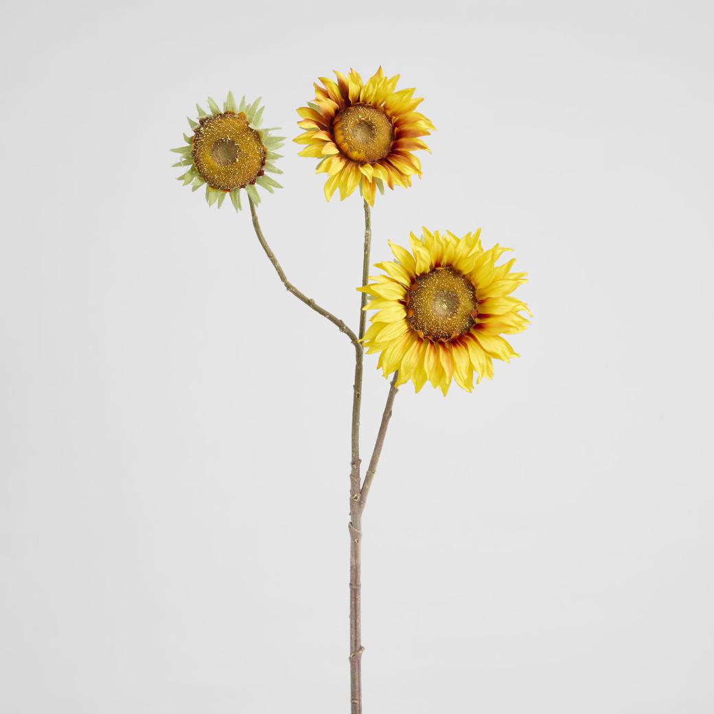 Sunflower Spray 87cm Yellow Brown