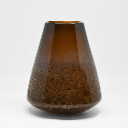Lava Handblown Glass Vase Large Brown