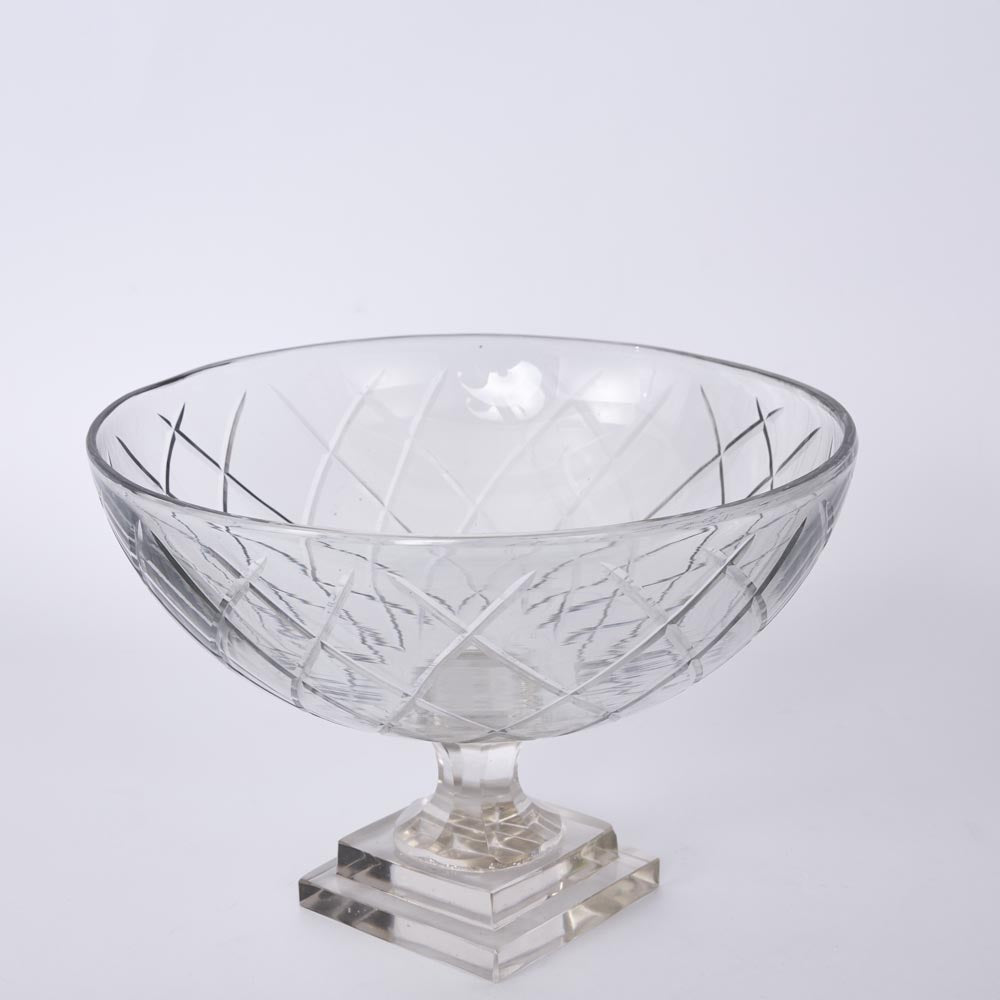 Asscher Hand Cut Pedestal Bowl