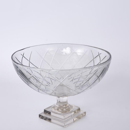 Asscher Hand Cut Pedestal Bowl