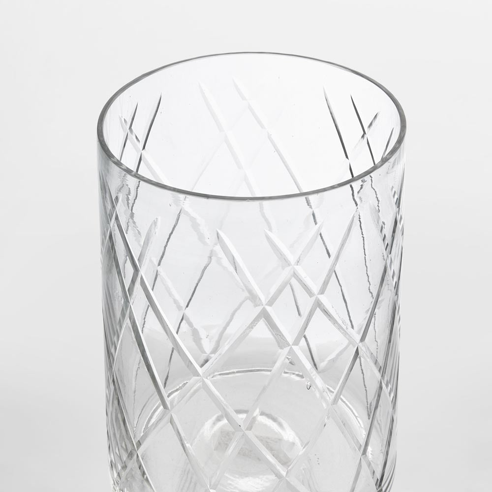Asscher Hand Cut Cylinder Vase SML