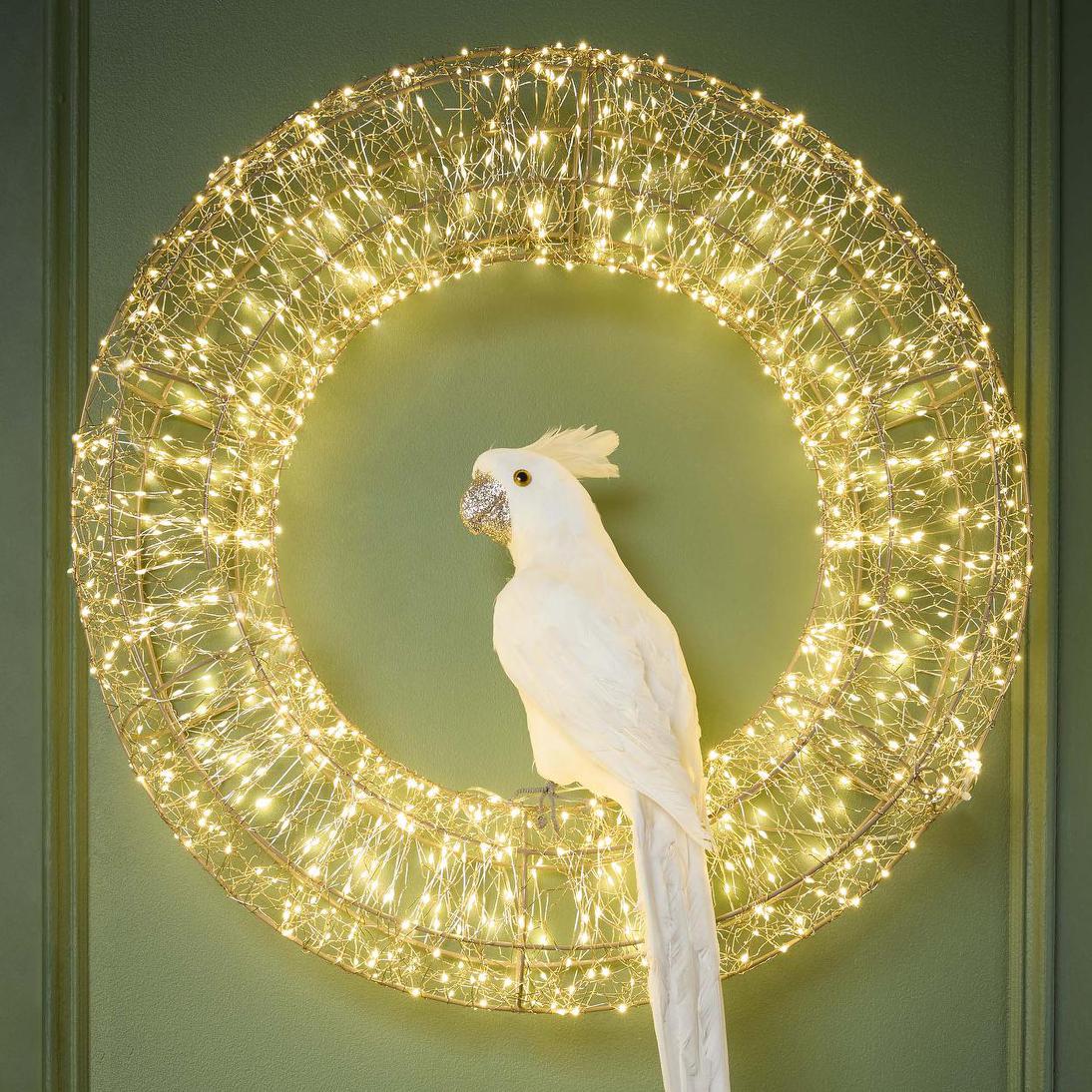 Crawford Glitter Beak Parrot White