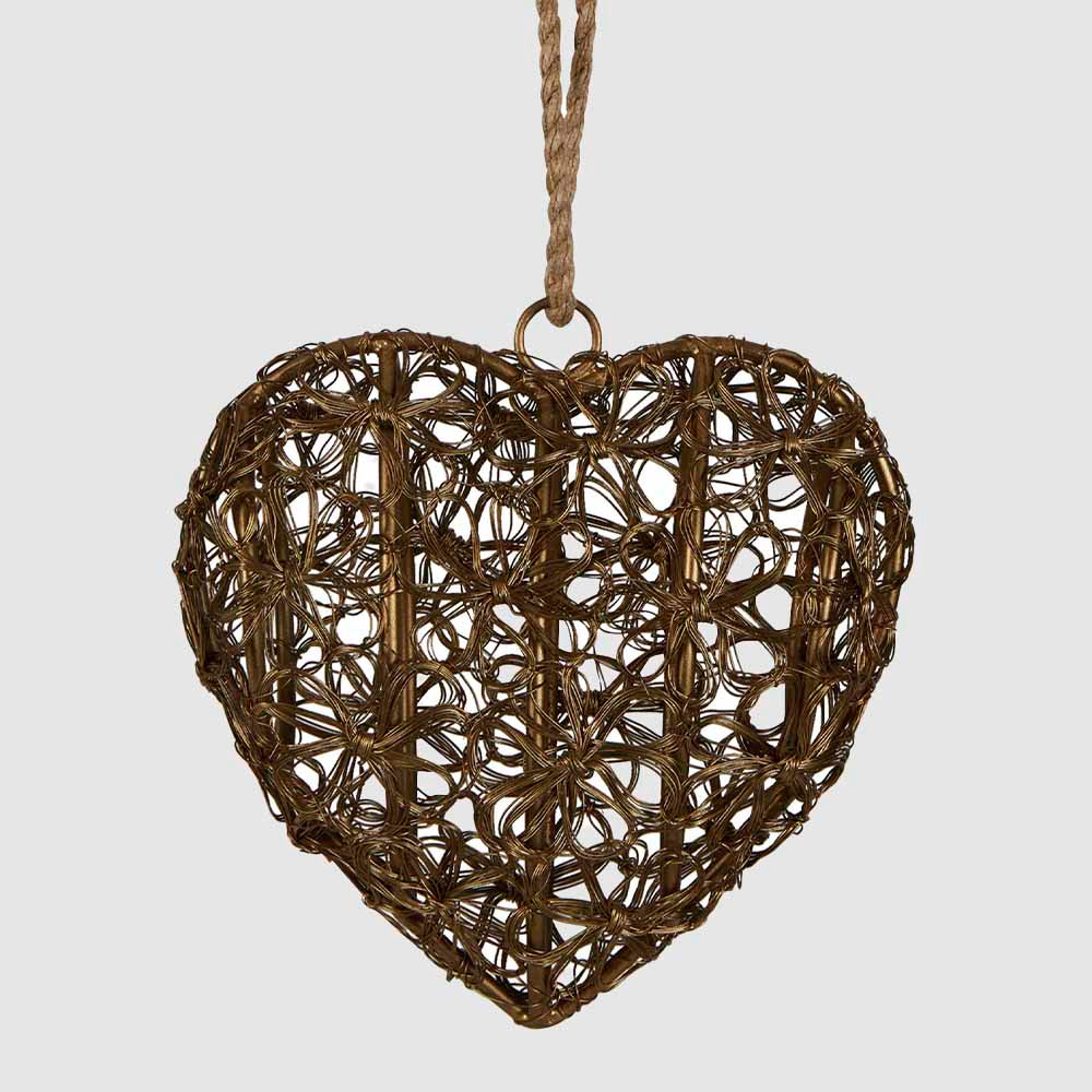 Harper Wire Heart Hanger Gold Small