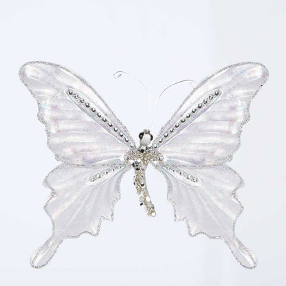 Davinia Metallic Butterfly Clip Decoration Silver