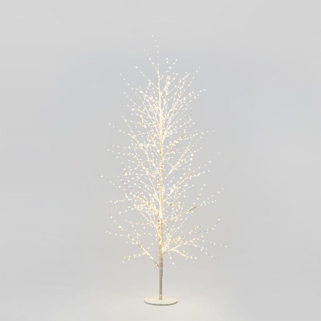 White Forest Light Up Tree with 1300 Lights 180cm